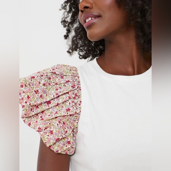 Tuckernuck HYACINTH HOUSE Floral Sleeve and White Shelby Tee NEW size 2X - Picture 4 of 12